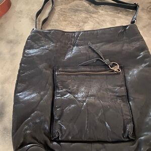 Large black Leather Purse